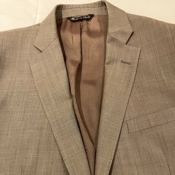 Ermenegildo Zegna Blazer 42L Slim Tan Brown 100% Wool, made in Italy - Picture 2 of 8